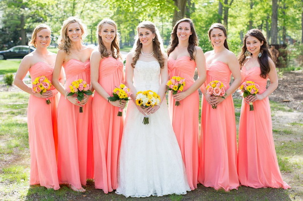 matching bridesmaid dresses to bridal gown